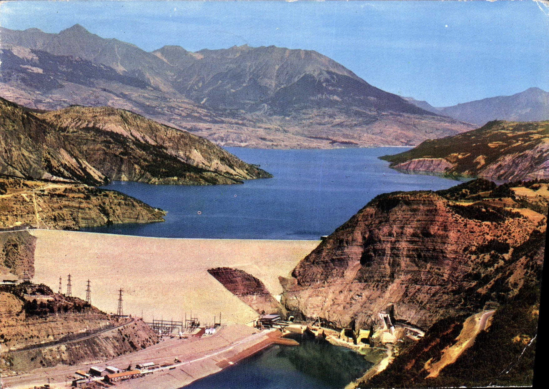 CPM Les Alpes le Barrage de Serre Poncon le Lac a la cote vue aerienne les aiguilles de Chabrieres l