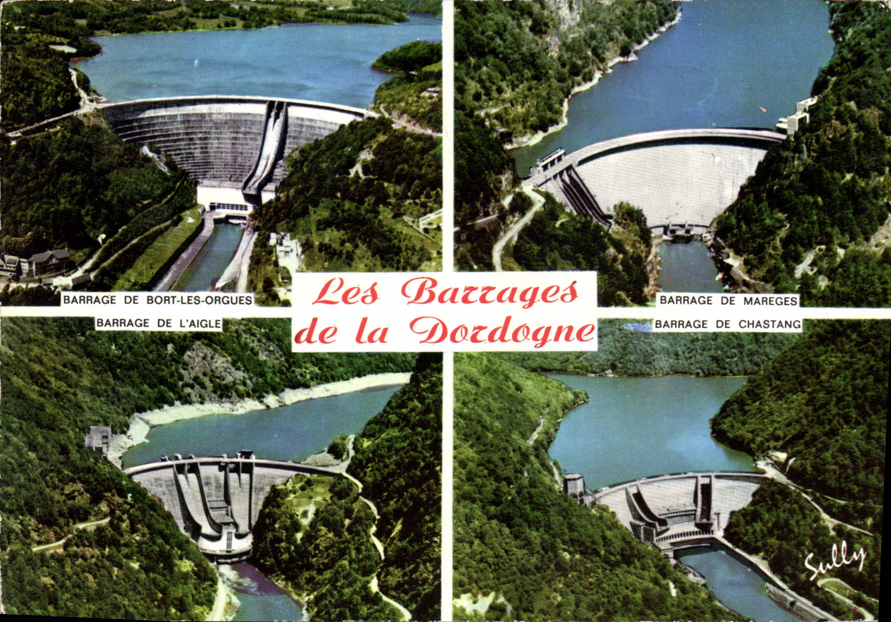 CPM Les Barrages de la Dordogne Bort les Orgues Barrage de l'aigle Mareges Chastang