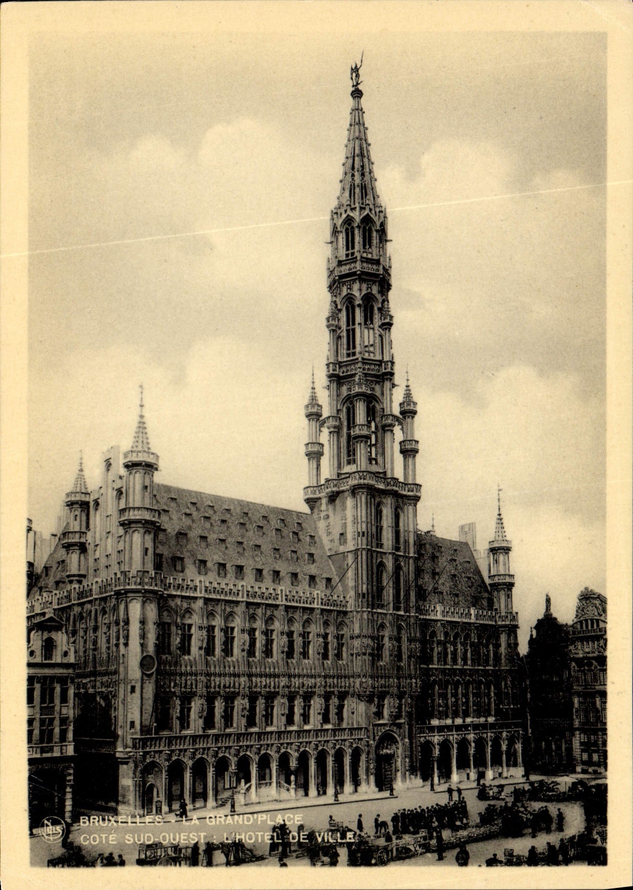 Bruxelles - La Grand'Place : l'Hôtel de Ville - côté sud-ouest - éditeur Thill, série Bruxelles, n°1