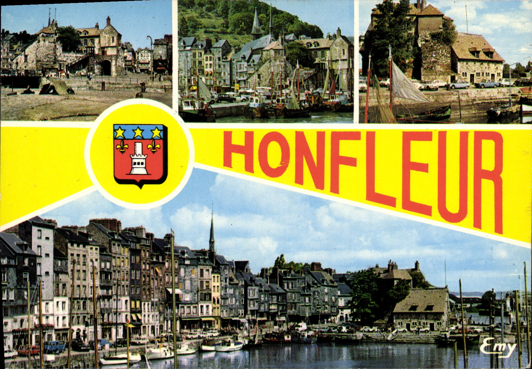 Honfleur — Panoramablick auf den Hafen und den alten Hafen — Verlag Emy