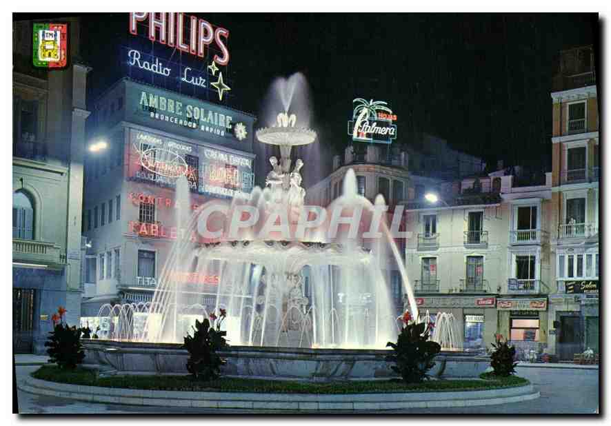 CPM Malaga Fontaine de la Place Jose Antonio 