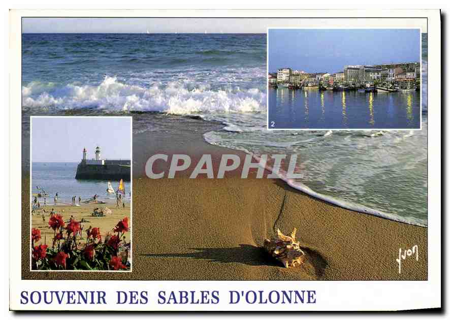 CPM Couleurs et Lumiere de France Les Sables d'Olonne Vendee la plage le port 