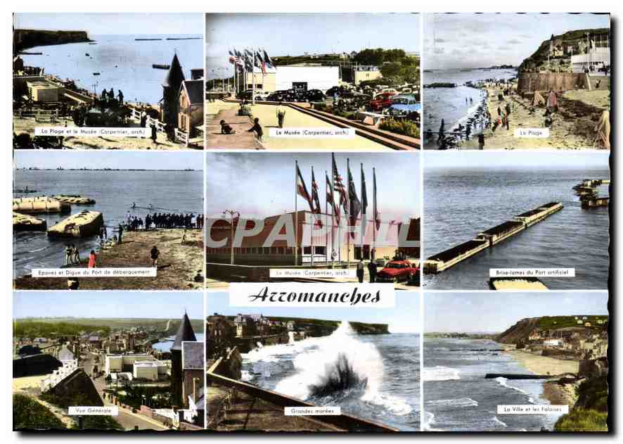 Azzomanches — Vue panoramique du port, du musée et des falaises — C. Letellier, 10i - Anverso