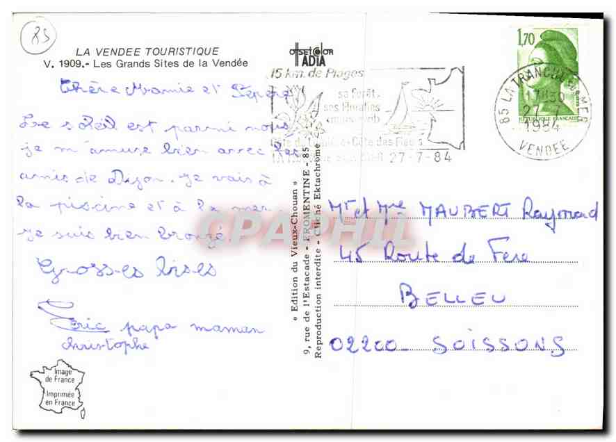 CPM La Vendee Touristique Les Grands Sites de la Vendee  — Back