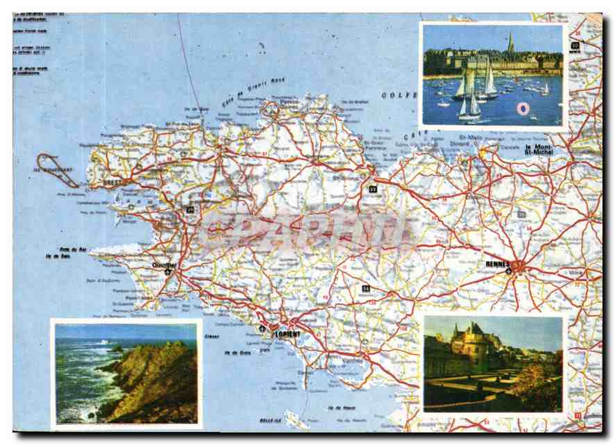 Carte postale touristique de la Bretagne — Éditions d'Art JOS, Châteaulin — n° 36