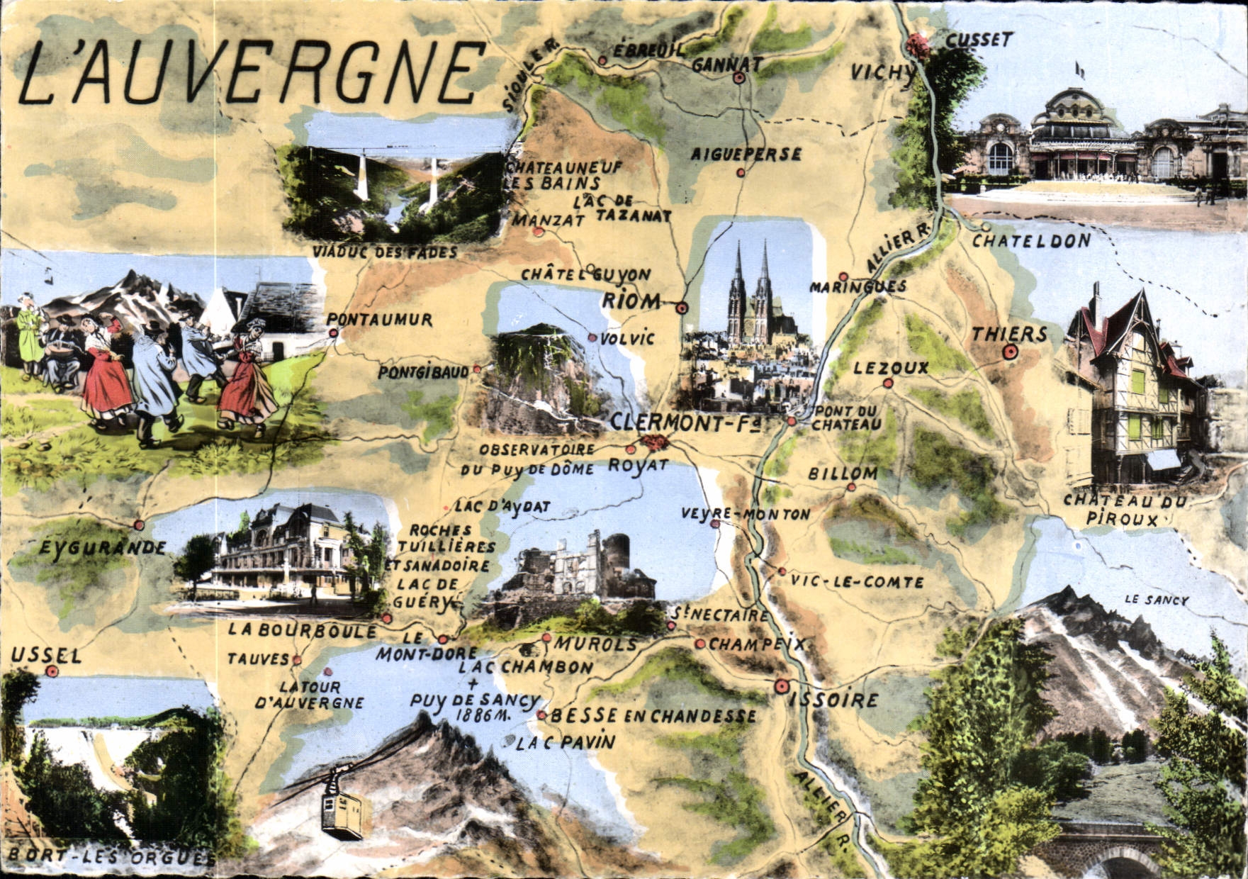 L'Auvergne — carte postale illustrée — C'° des Arts, Paris - Anverso