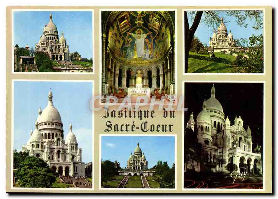 CPM Paris et ses Merveilles la basilique et son funiculaire le choeur la colline de Montmartre Basil