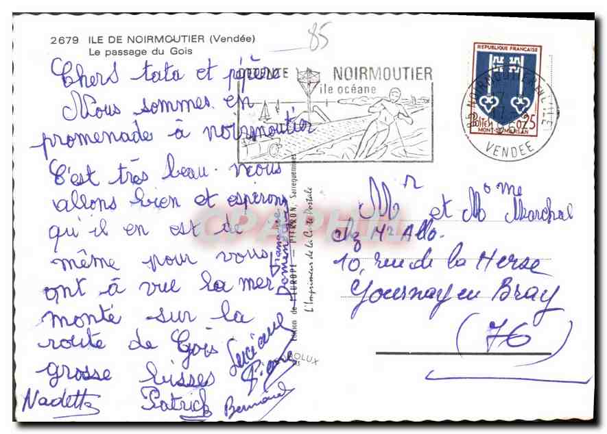 CPM Ile de Noirmoutier Vendee la Passage du Gois  — Rückseite