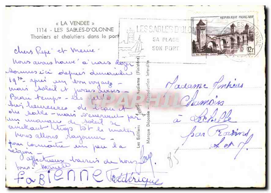 Les Sables-d'Olonne — Thoniers und Chalutiers am Hafen — Les Éditions Jean — Rückseite