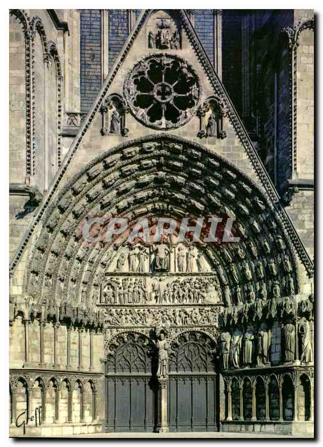 CPM En Berry Bourges Cher Cathedrale Saint Etienne Portail central qui'a pour theme le Jugement Dern