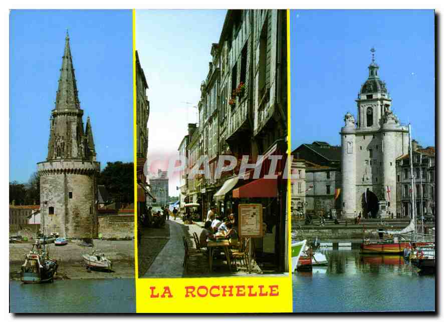 CPM La Rochelle Charente Maritime Tour de la Lanterne Rue du Port Grosse Horloge 
