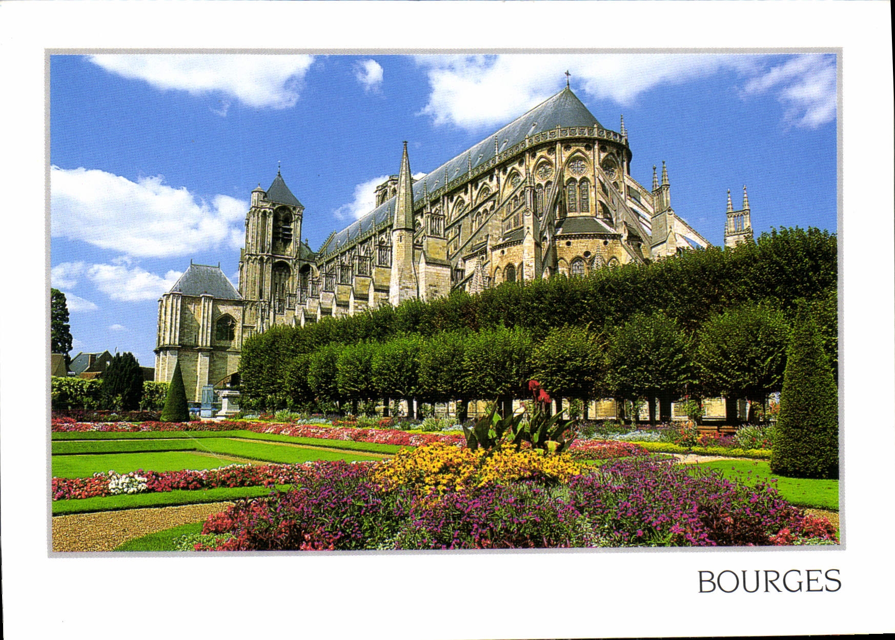 CPM Bourges cher Cathedrale Saint Etienne Jardin de l'Archeveche 