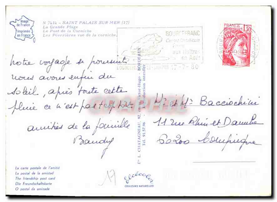 CPM Saint Palais sur Mer  — Verso