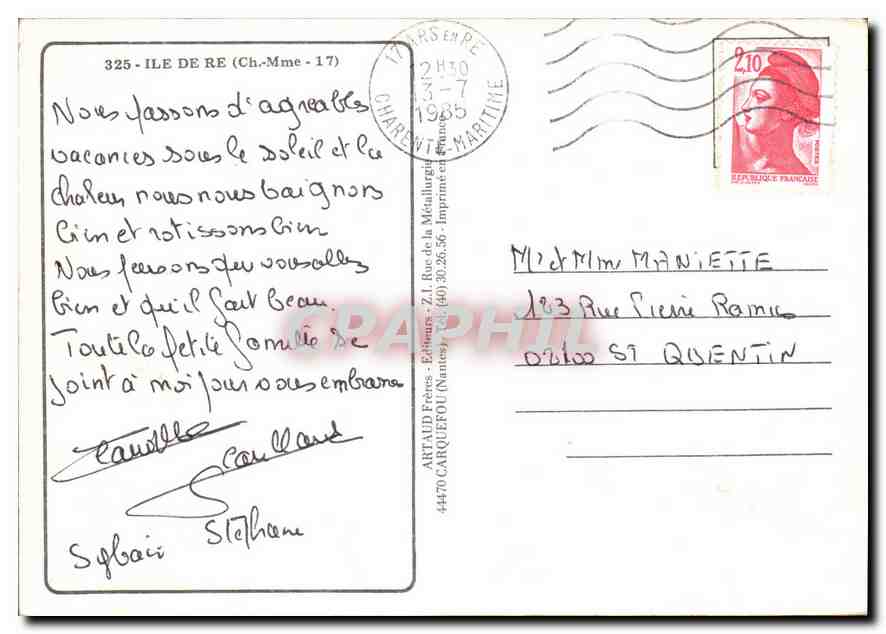 CPM Ile de Re  — Verso