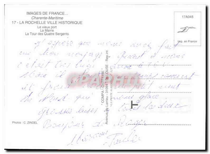 La Rochelle — Charente-Maritime — Charete-Maritime — Verso