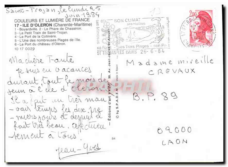 CPM Amicalement de l'Ile d'Oleron  — Rückseite