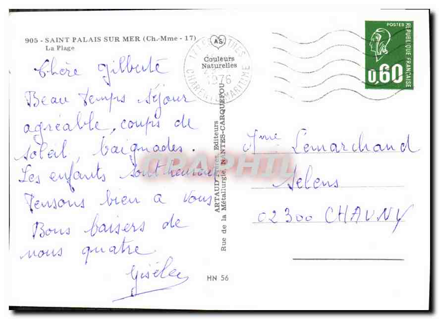 CPM Saint Palais sur Mer la Plage  — Verso