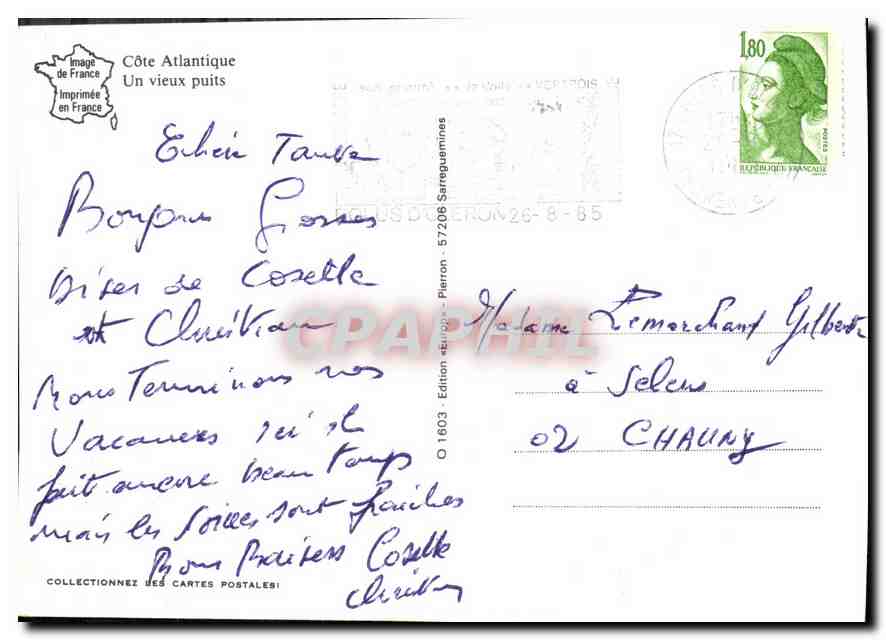 CPM Cote Atlantique Un vieux puits  — Rückseite