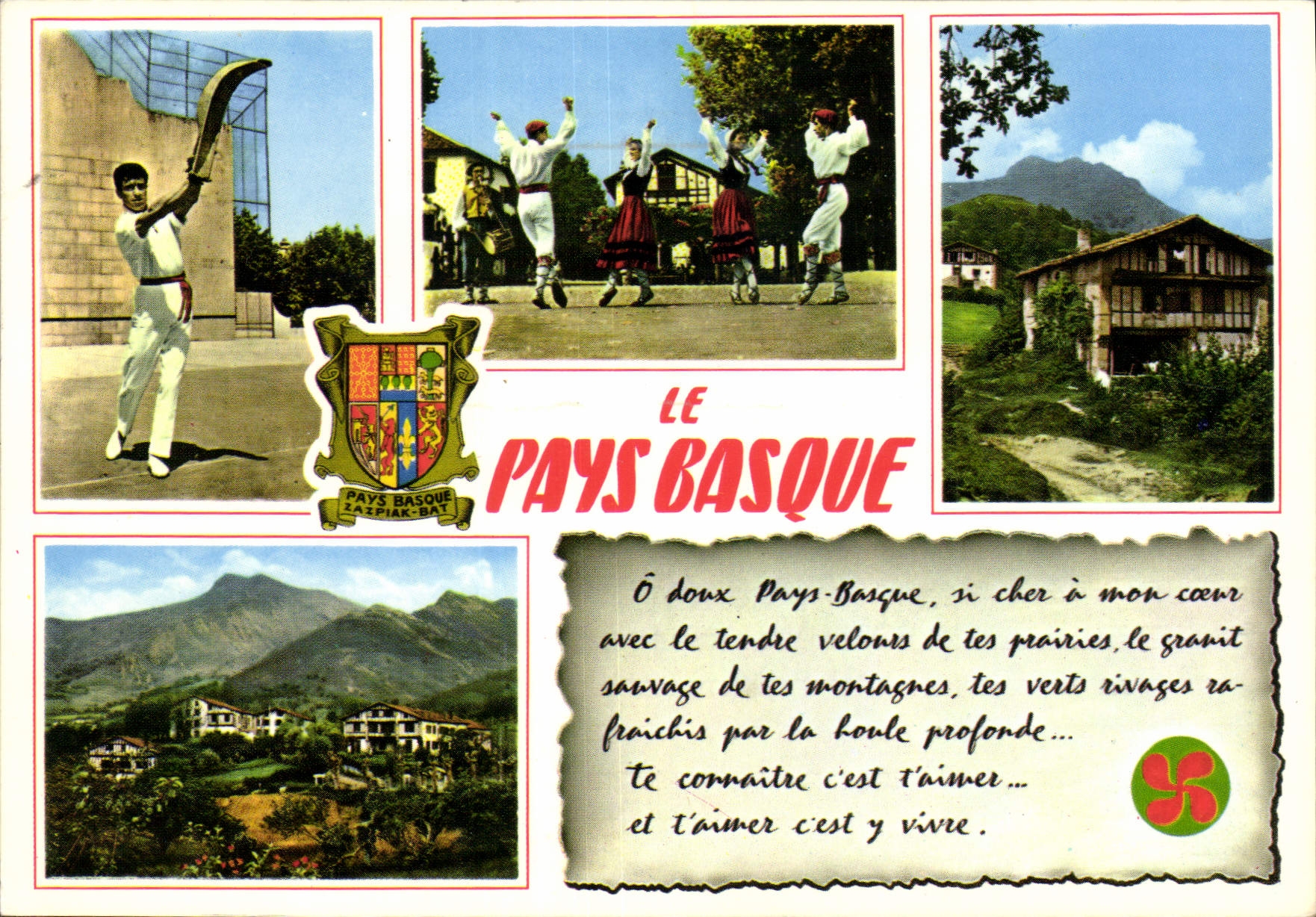 CPM Le Pays Basque La Portie de Pelote Folklore Paysages 