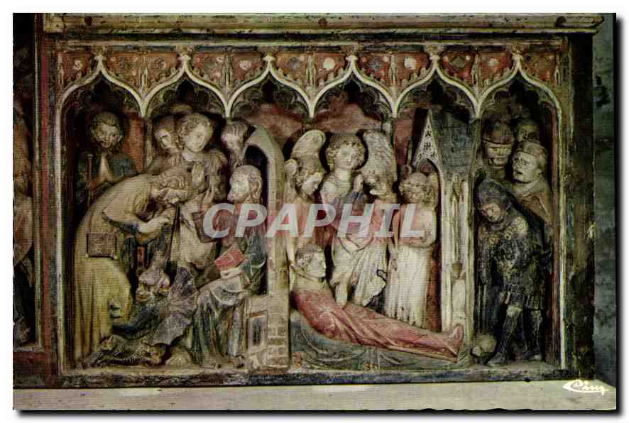 Saint-Thibault — Mort — Rétable du XIVe siècle, fragment, éditeur Combière Imprimeur