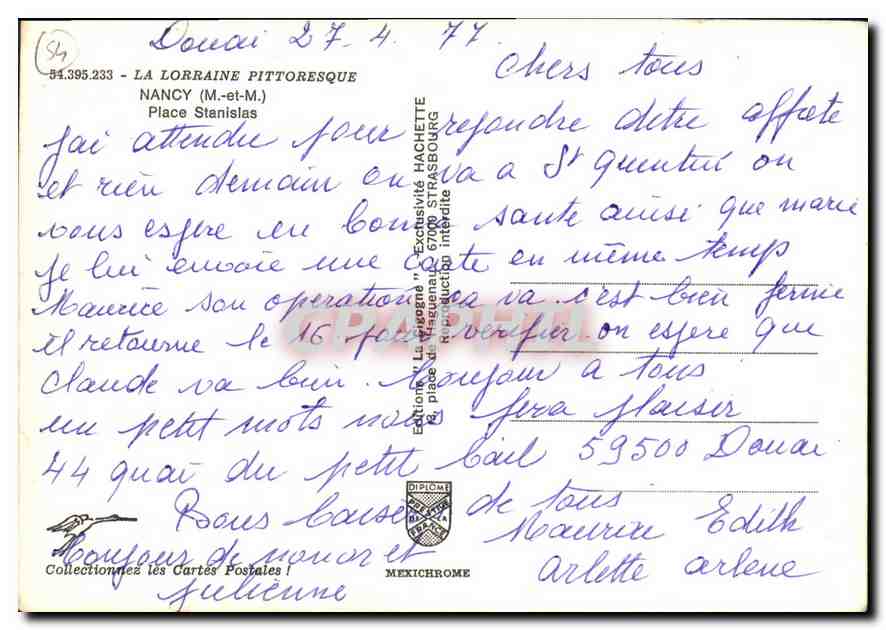 CPM La Lorraine Pittoresque Nancy Place Stanisias  — Rückseite