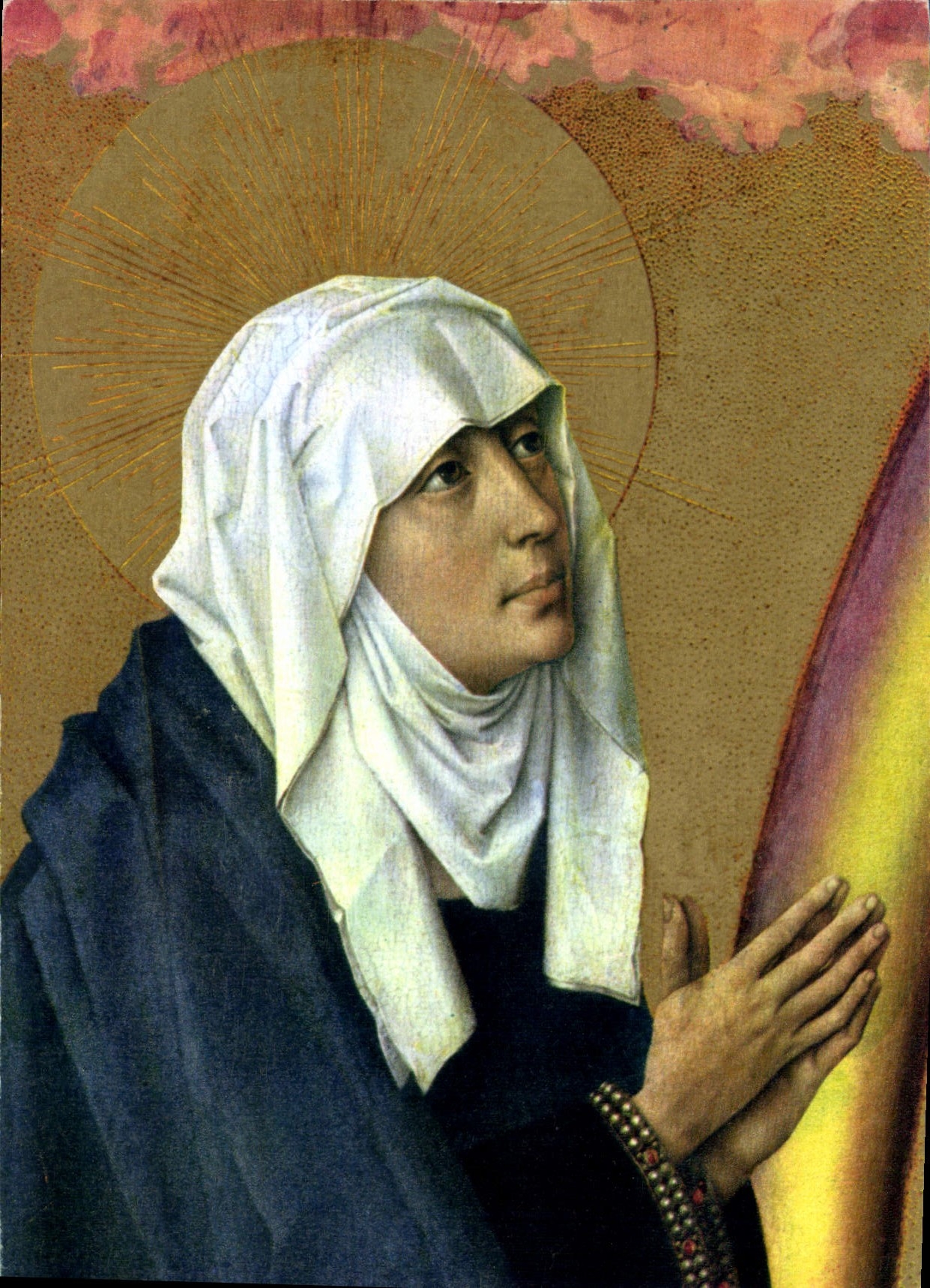 La Vierge Marie — détail du Rétable du Jugement Dernier — Hospices de Beaune