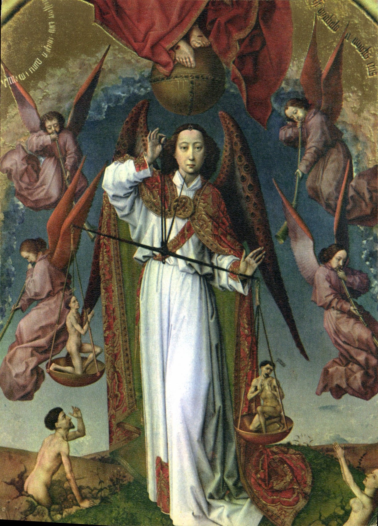 Rétable du Jugement Dernier — L'Archange Saint Michel (détail) — Éditions Abbaye d'Encaucat