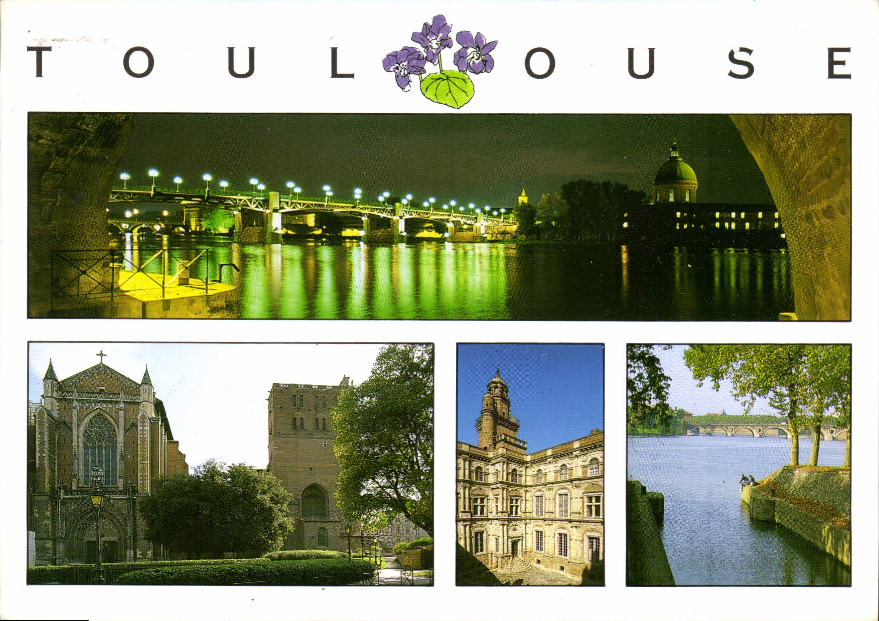 Toulouse — vue nocturne du pont et des monuments — Éditions CELY, N.9953