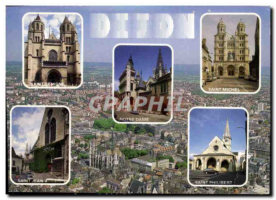 CPM Dijon Cote d'Or Vue generale Saint Benigne Notre Dame 