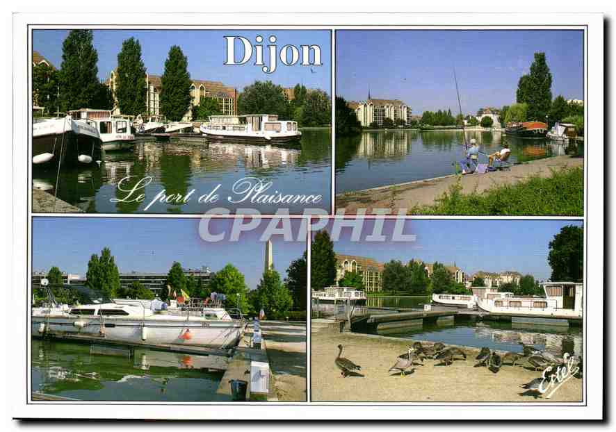 CPM Dijon Cote d'Or Le Port de plaisance sur le canal de Bourgogne 