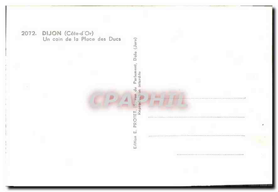 CPM Dijon Cote d'Or Un coin de la Place des Ducs  — Rückseite