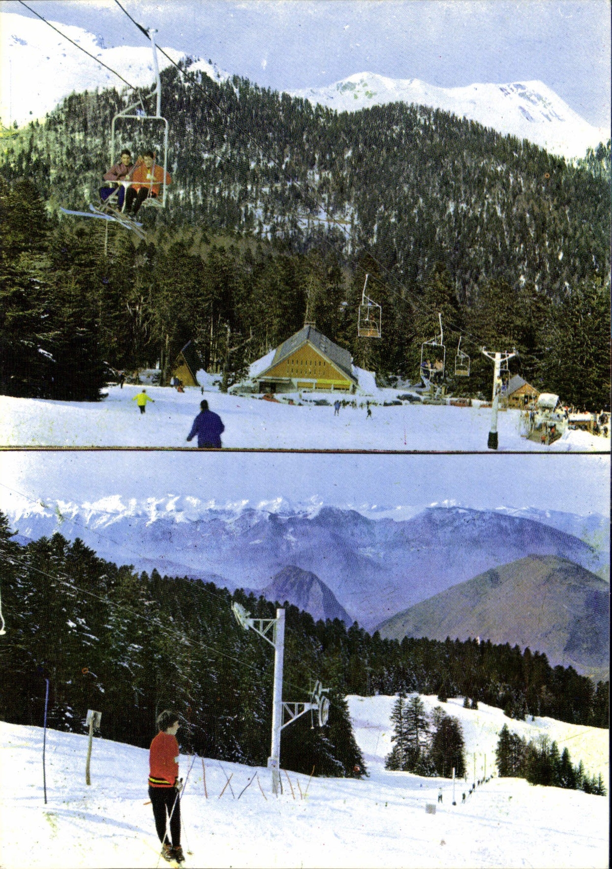 Centre de montagne été-hiver du Mourtis — Télésiège du Tuc de l'Étang, le chalet communal, les pistes — Éditions d'Art Toulouse