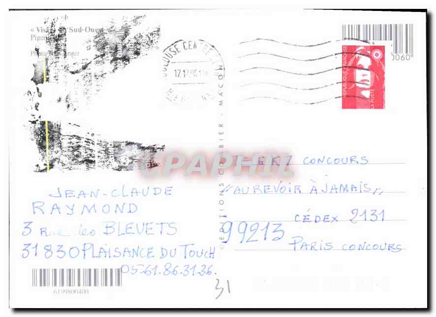 CPM Visage du Sud Ouest  — Rückseite