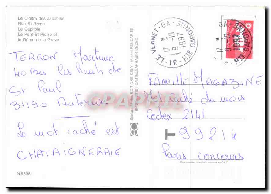 Toulouse — quartiers et monuments — Éditions Micheli Castelsarrasin — Verso