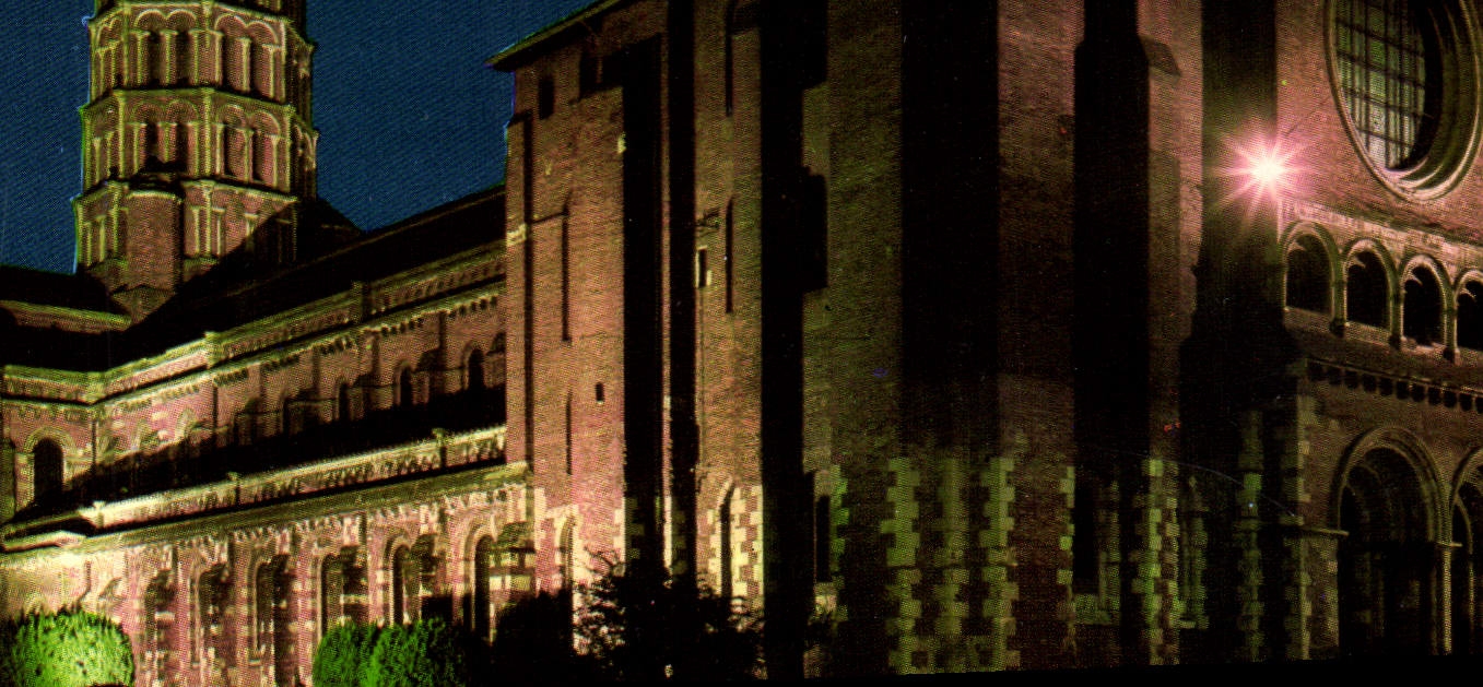 Die Basilika Saint-Sernin bei Nacht — 19. und 13. Jahrhundert — Celycol®-Verfahren Nr. 31