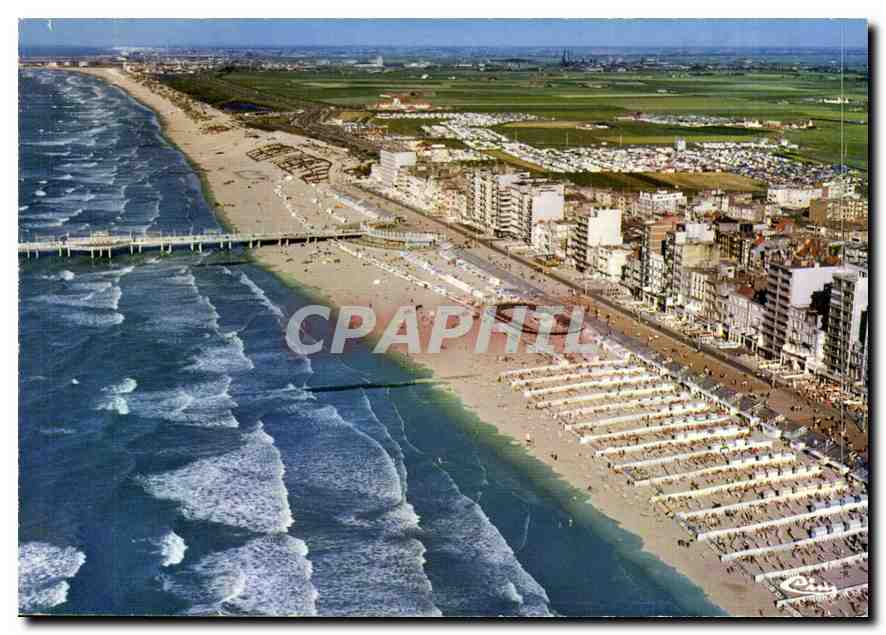CPM Blankenberge Luchtfoto Strand en Zeediik Vue aerienne Plage et Digue 