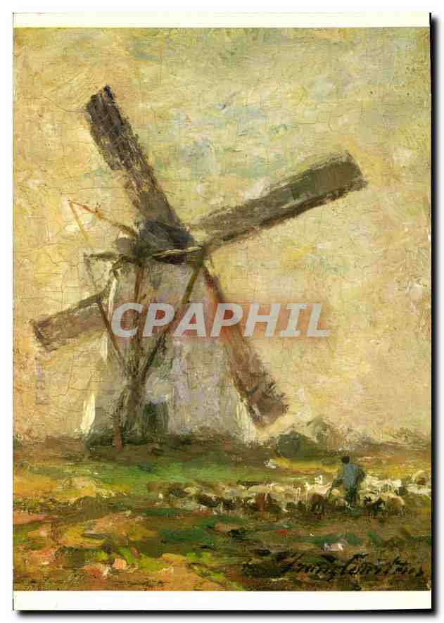 Moulin à vent — peinture à l'huile — Franz Courten (1854-1943) — Hôtel Amigo, Bruxelles