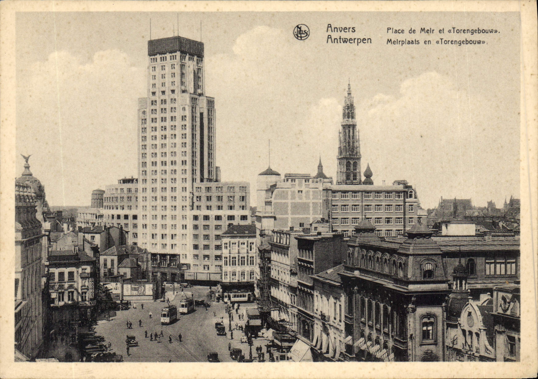 CPM Anvers Place de Meir et Torengebouse 