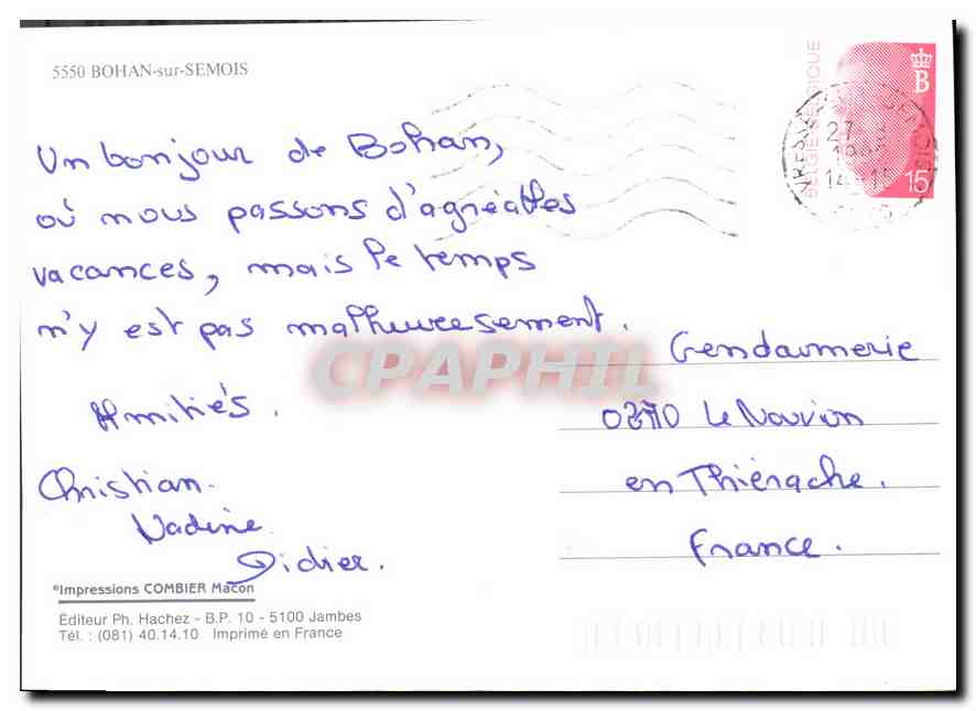 CPM Bohan sur Semois  — Rückseite