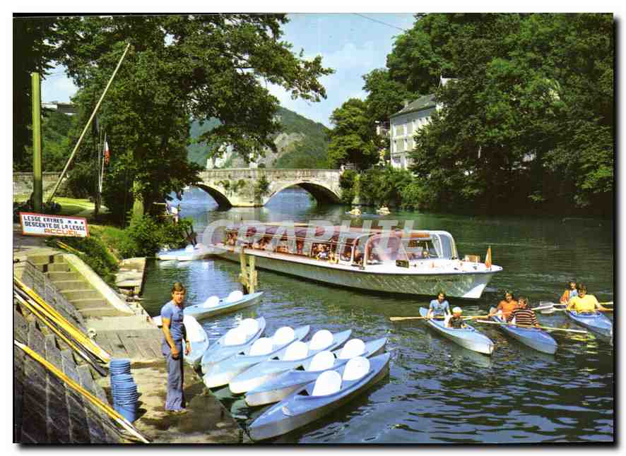 CPM Excursions sur la Meuse en Bateaux vedettes Descente de la Lesse en Kayaks et Barques 