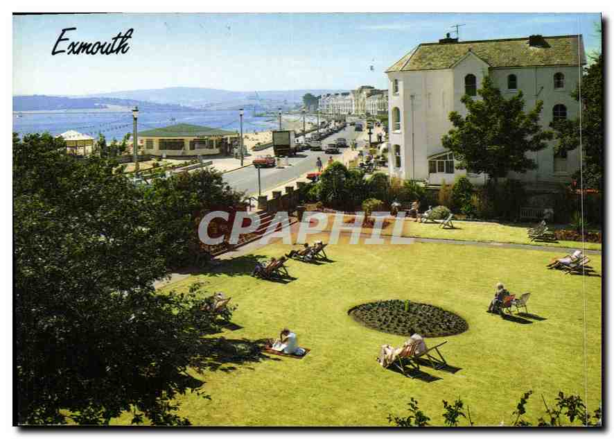 CPM Exmouth The Esplanade from the Pavillon Gardens Exmouth 