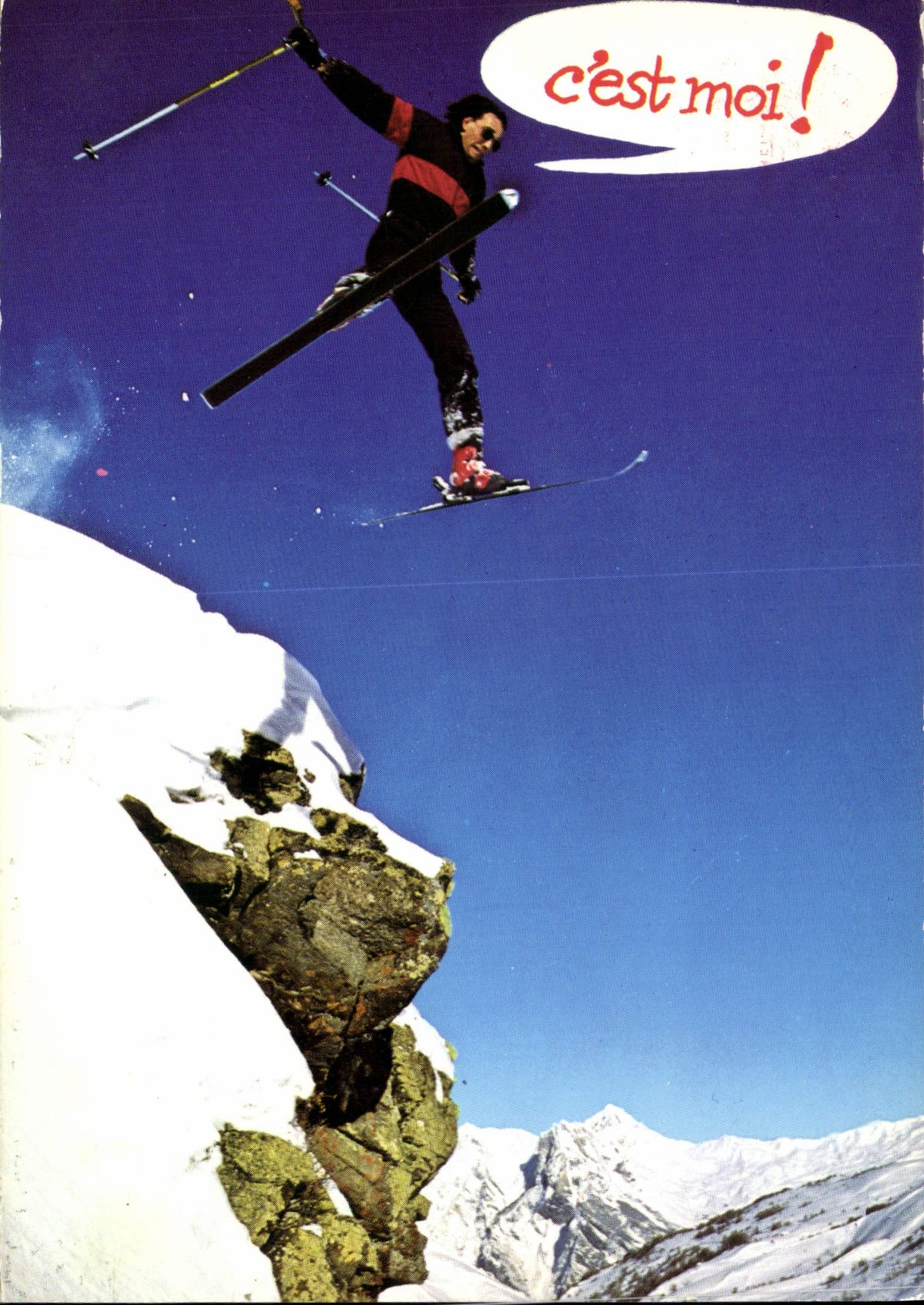 Ski alpin — saut en plein vol — Éditions EXPO PHOTO Bernard Grange, n°2429 - Recto