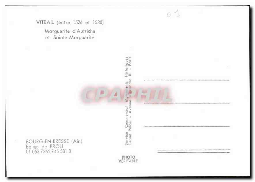 Vitrail — Marguerite d'Autriche et Sainte-Marguerite — Service Commercial Historiques — Back