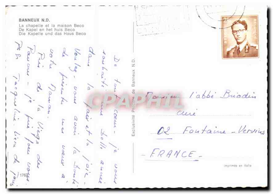 CPM Banneux ND La chapelle et la maison Beco  — Rückseite