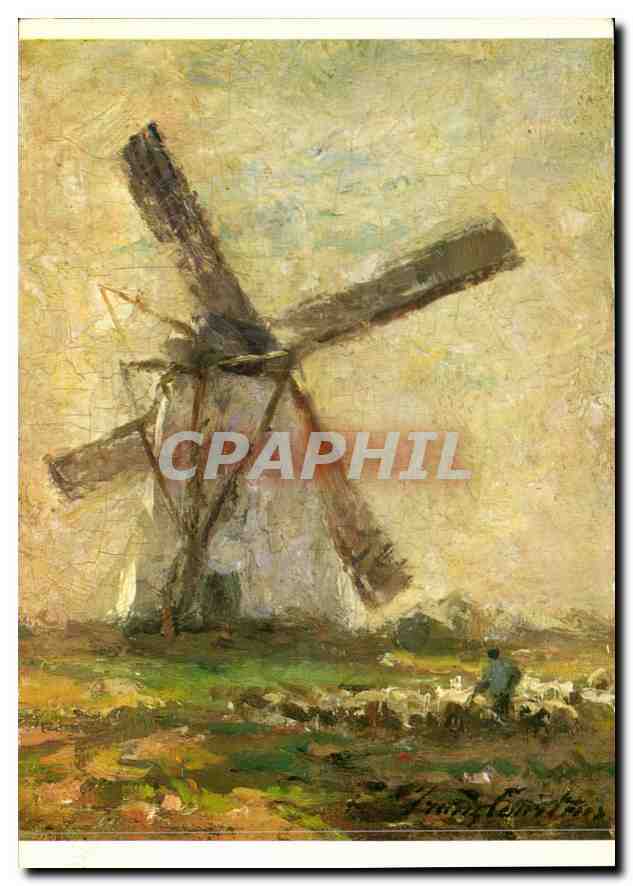 CPM Franz Courtens Le Moulin huile sur bois Hotel Amigo Bruxelles 