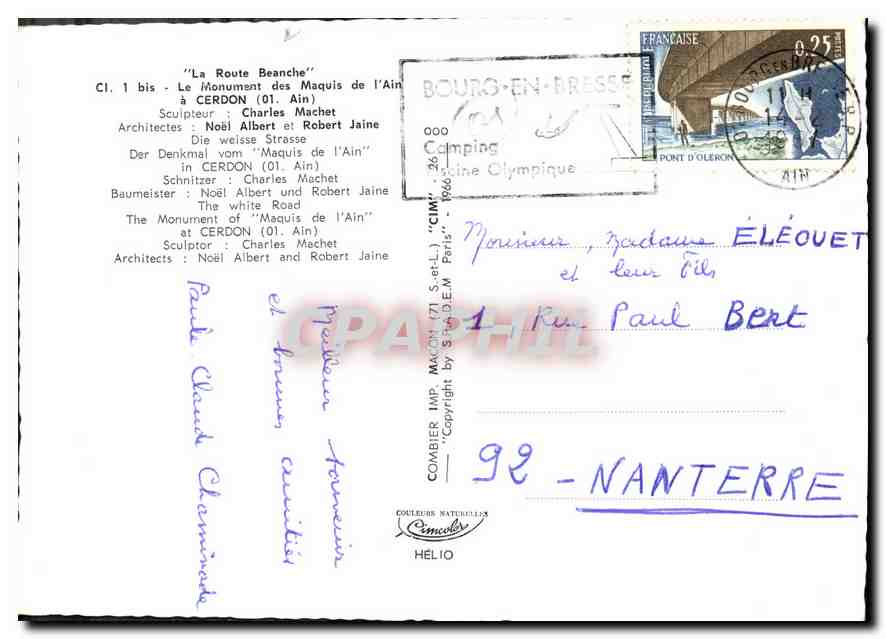 Monument des Maquis de l'Ain — Cerdon — poème d'Aragon — Reverso