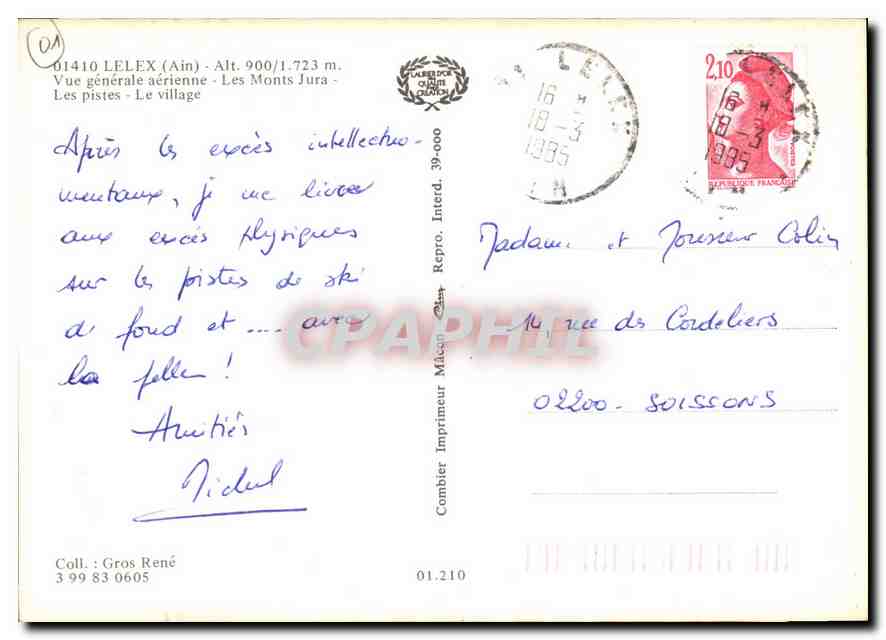 Lelex (Ain) — Vue aérienne — Les pistes et le village — Imprimeur Combiet — Rückseite