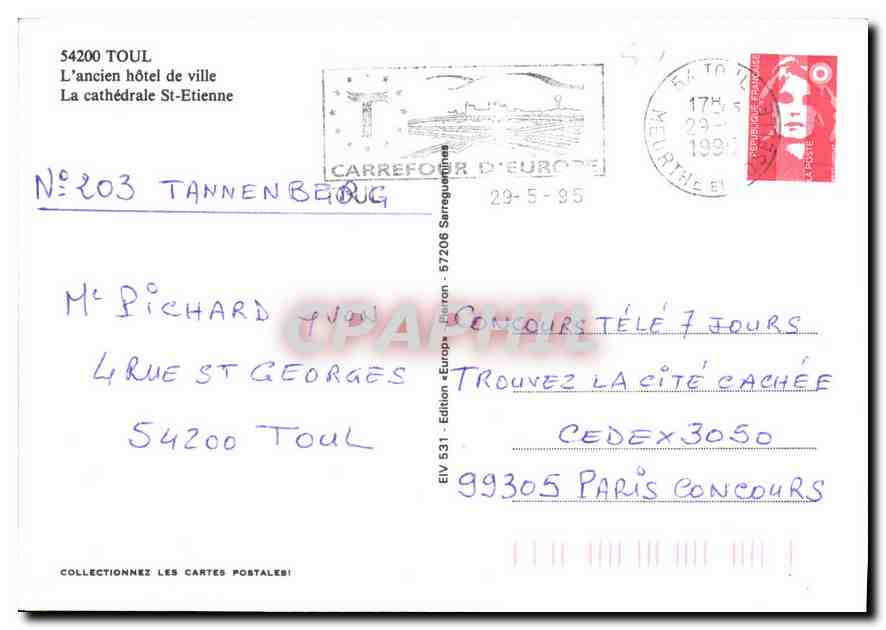Toul — La cathédrale Saint-Étienne — EIV 531 - Edition - Europ — Verso