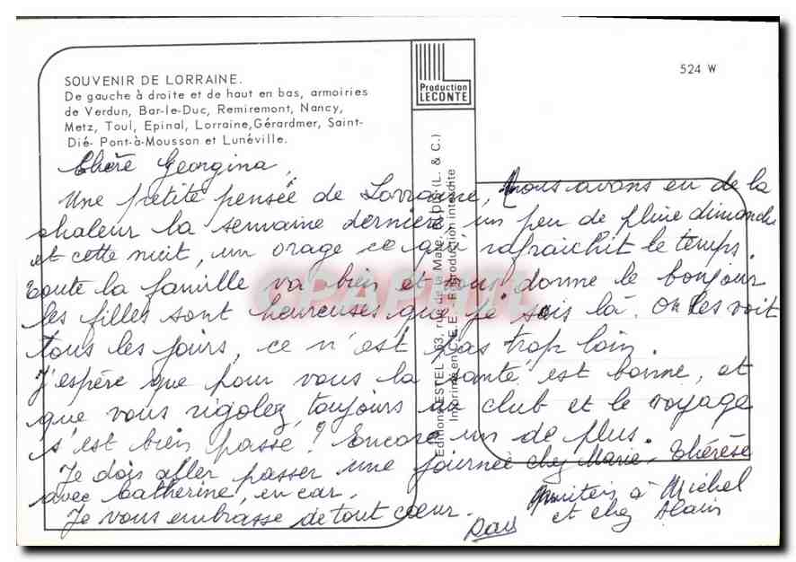 CPM Souvenir de Lorraine De gauche a droite et de haut en bas  — Back