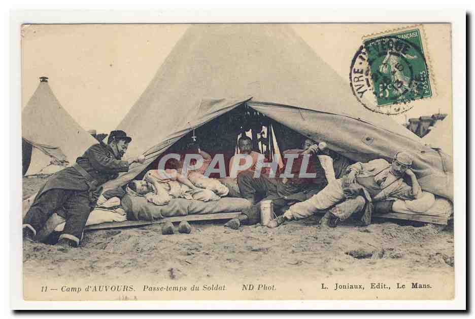 Camp d'Auvours — Passe-temps du Soldat — L. Joniaux, Edit., Le Mans.